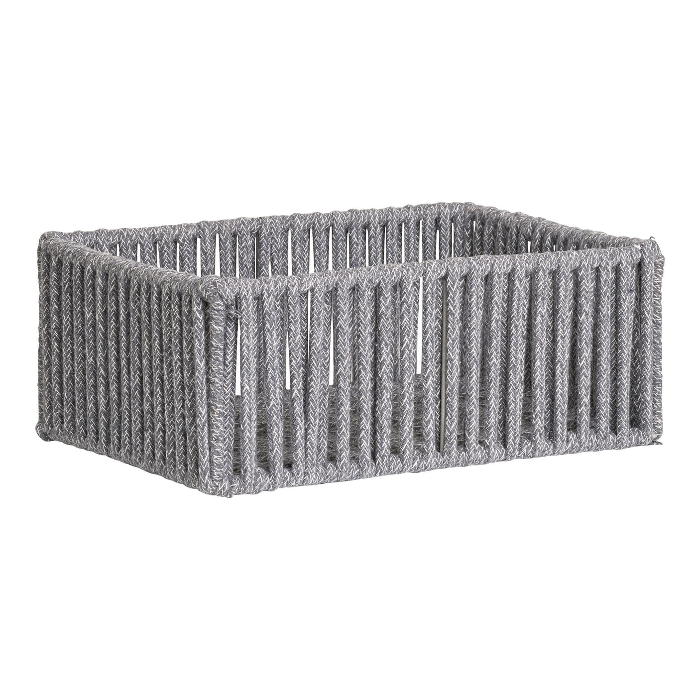 Mellomstor Arese kurv i grå bomull med metallramme – praktisk oppbevaring