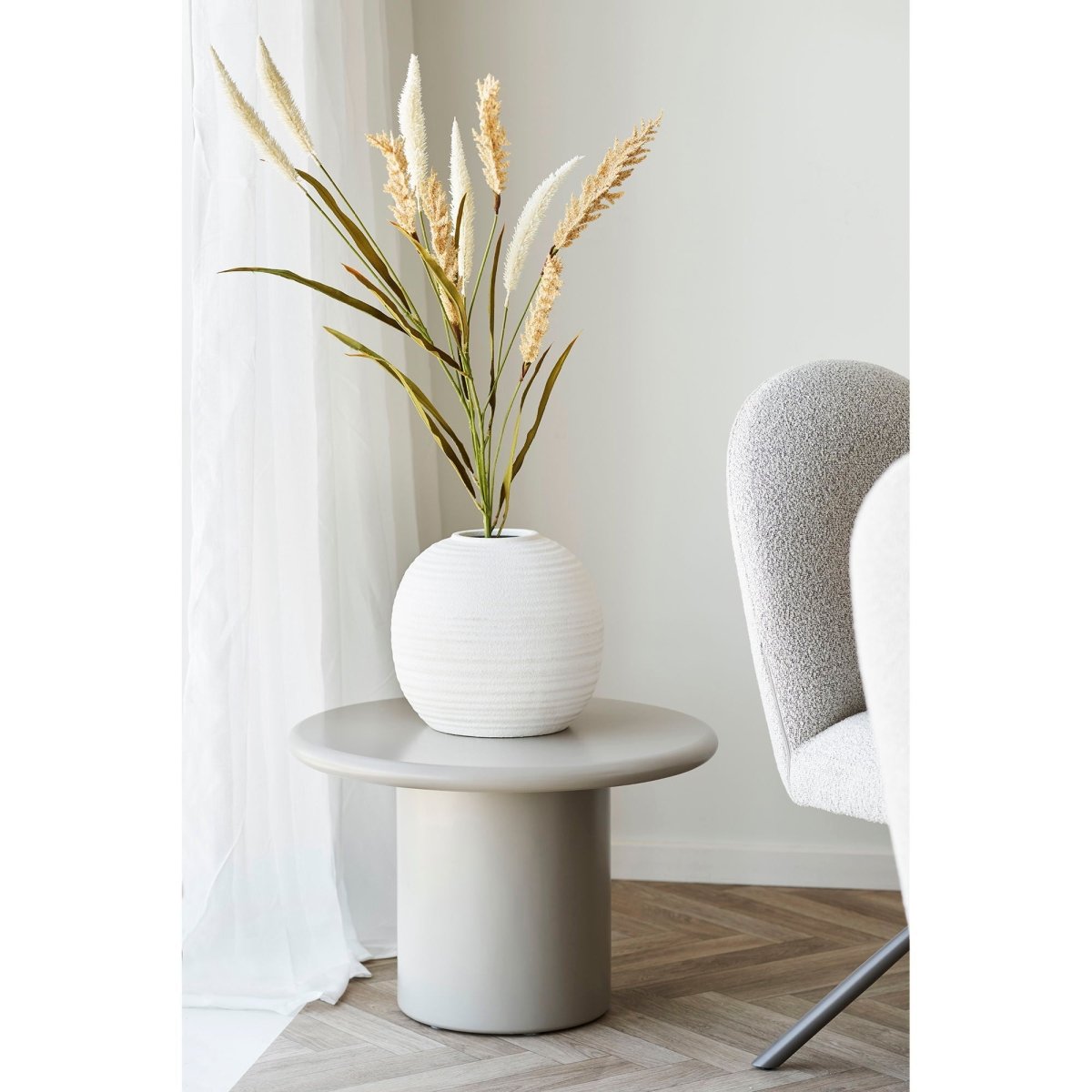 Stor rund vase keramisk hvit ø 30 cm - Lindas Dekor
