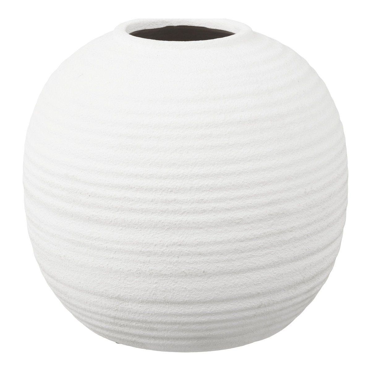 Stor rund vase keramisk hvit ø 30 cm - Lindas Dekor
