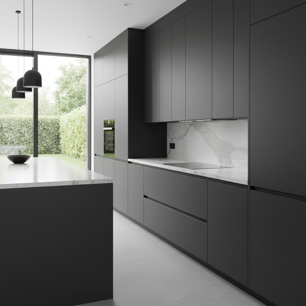 Premium antrasitt grå matt kontaktplast