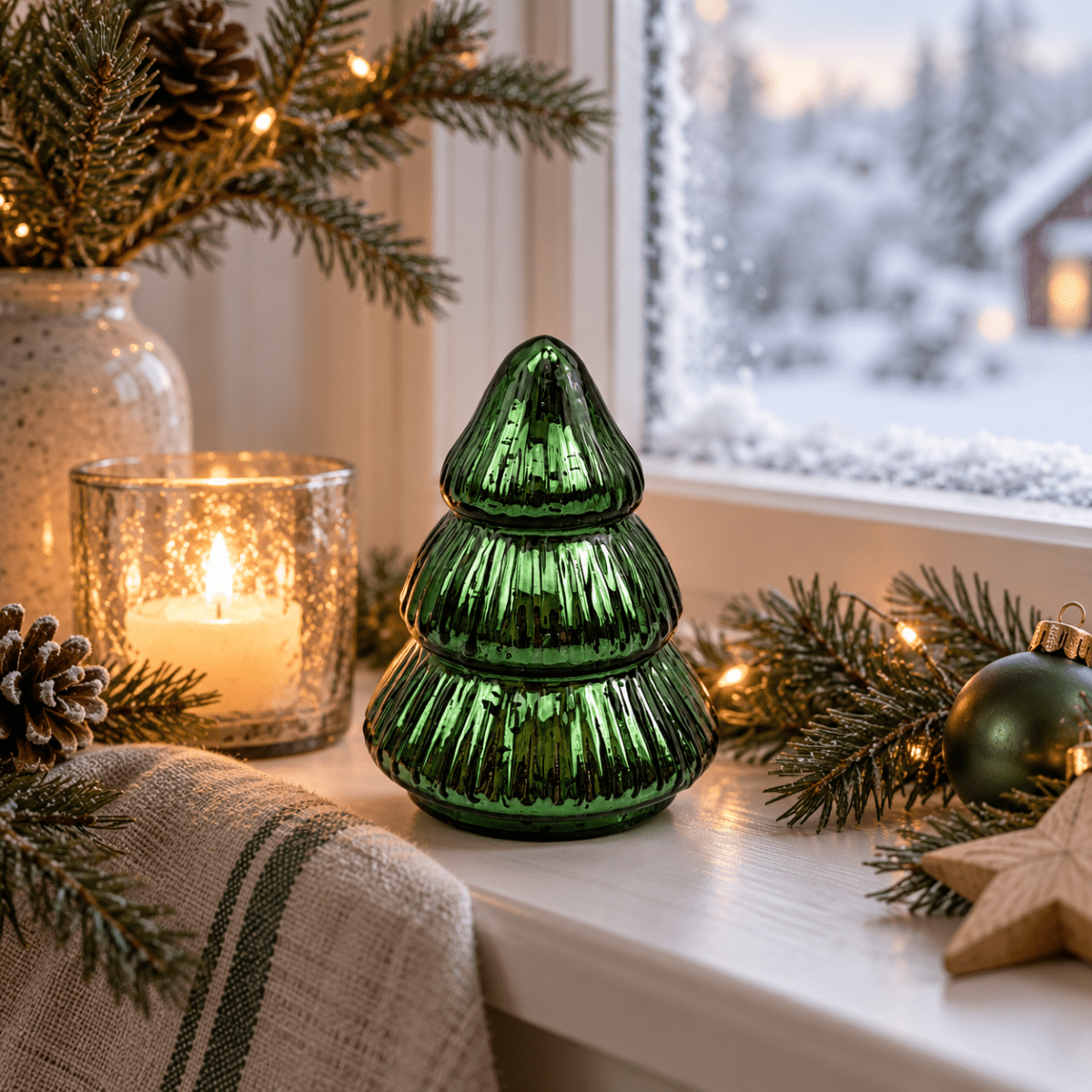 Utsøkt julepynt formet som et juletre, perfekt til dekorasjon i hjemmet.