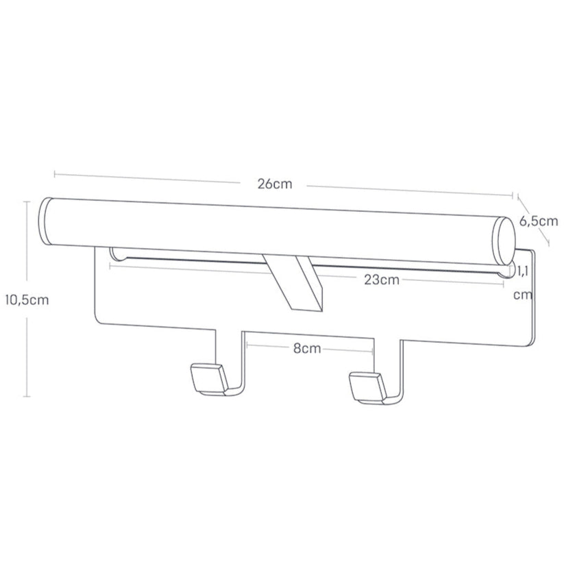 Perfekt til gang, soverom eller arbeidsrom.