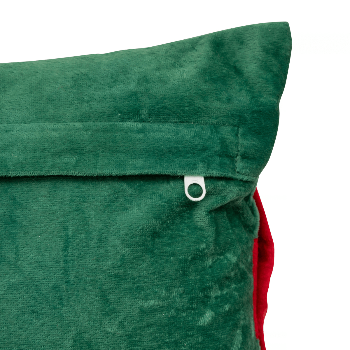 Pute gave med rød sløyfe grønn fløyel 30 x 50 cm - Lindas Dekor Pynteputer