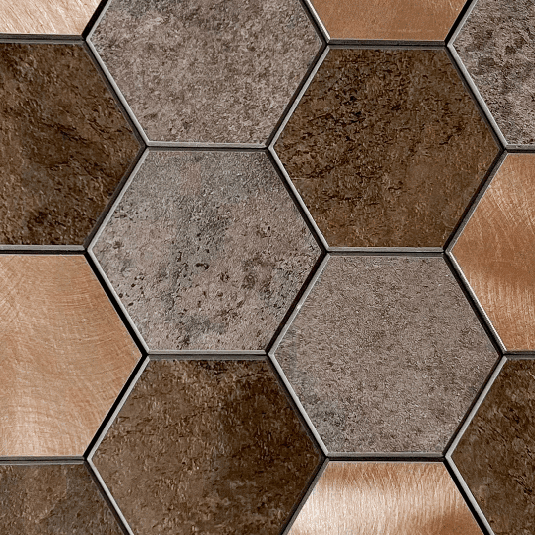 Vareprøve: Bente hexagon selvklebende veggfliser - Lindas Dekor