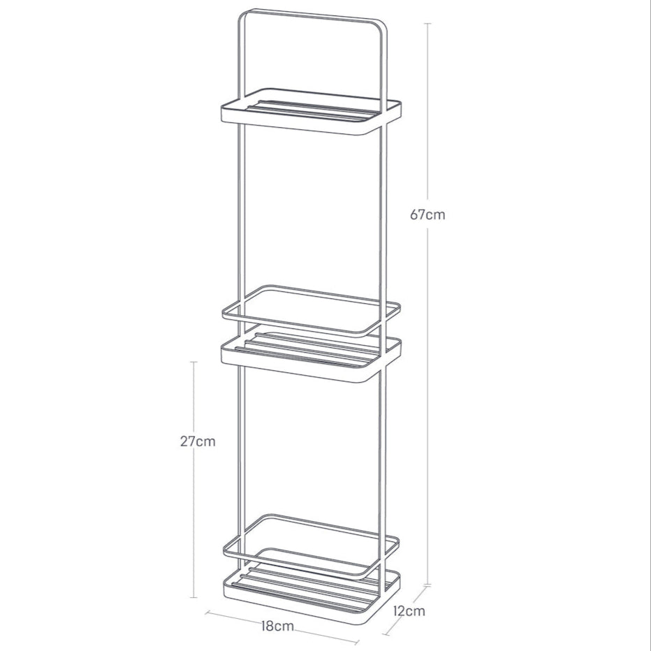Stilrent stativ med kroker for ekstra funksjonalitet.