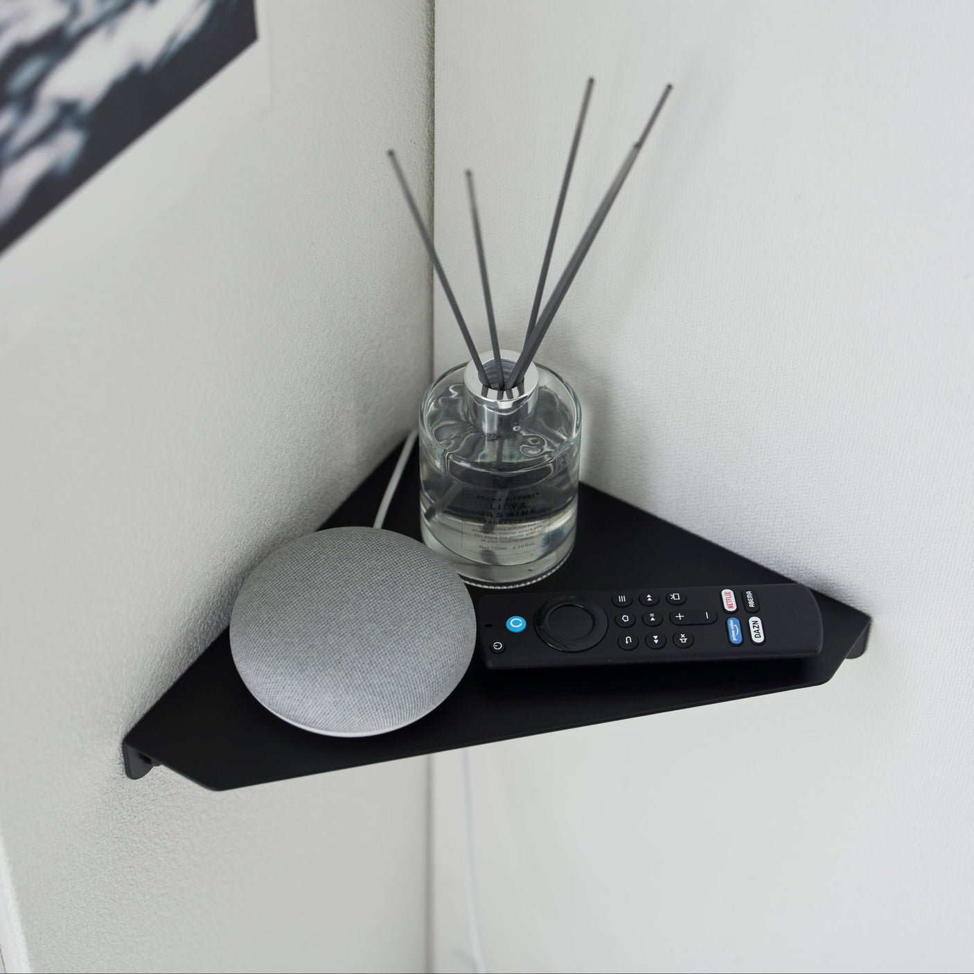 Elegant oppbevaringsløsning for hjørner.