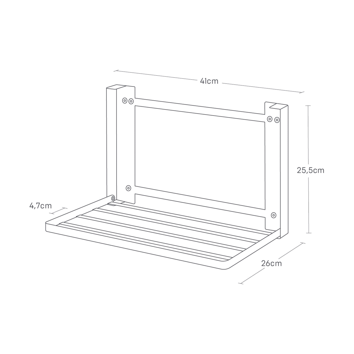 Sort oppbevaringshylle montert ved vaskemaskin.