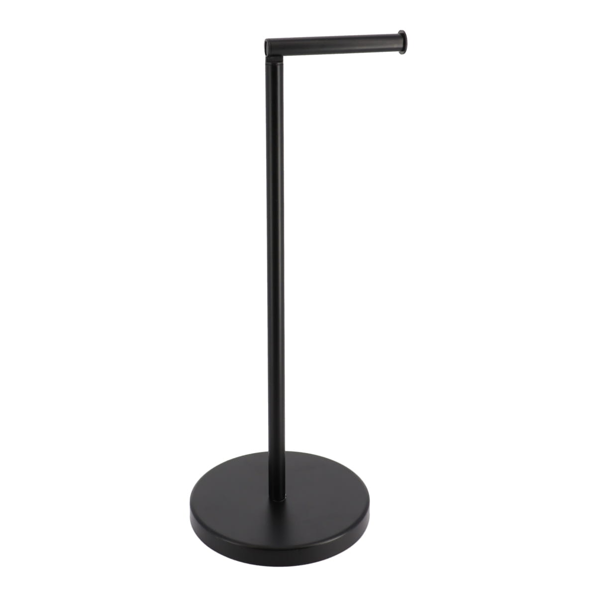 Toilettrulleholder i sort metal med reserveholder