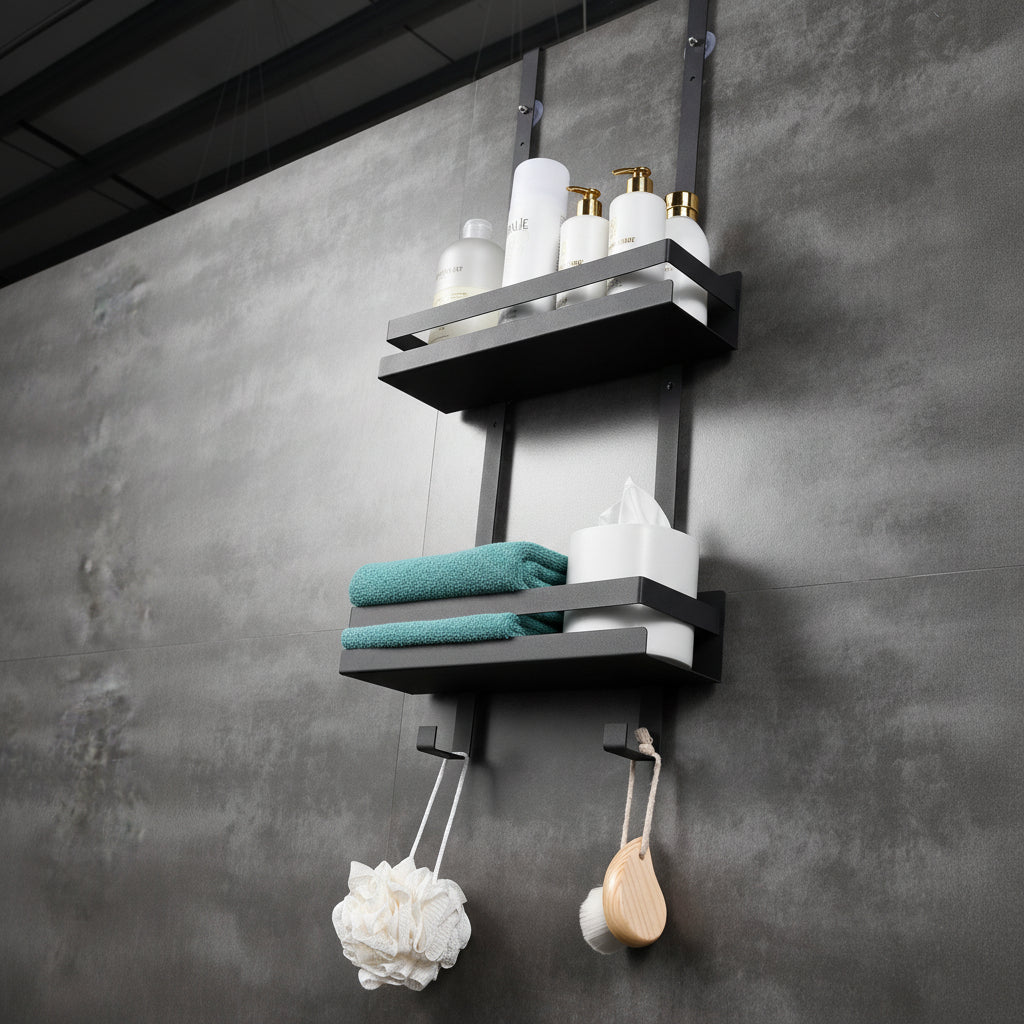 Dusjhylle, sort metall