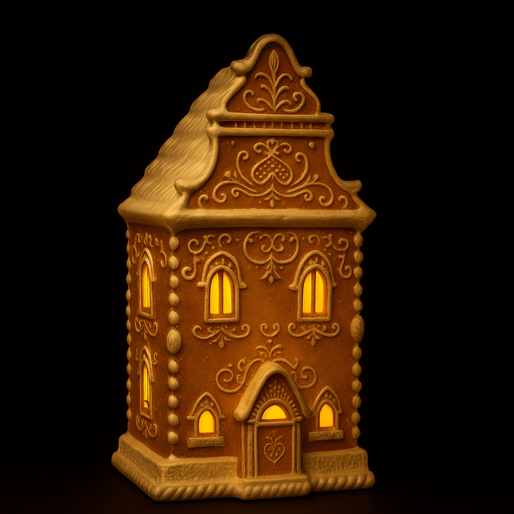 Peberkagehus med LED-lys 34,5 cm - Lindas Dekor