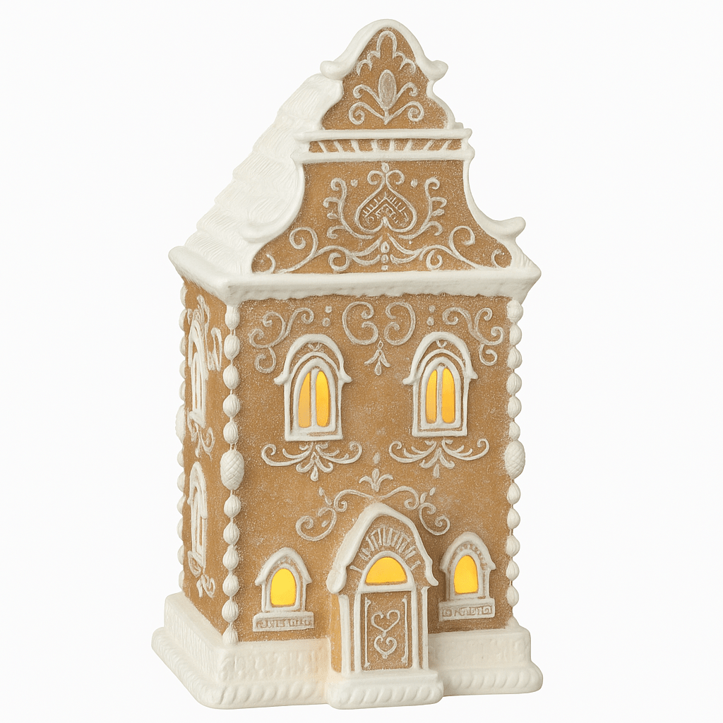 Peberkagehus med LED-lys 34,5 cm - Lindas Dekor
