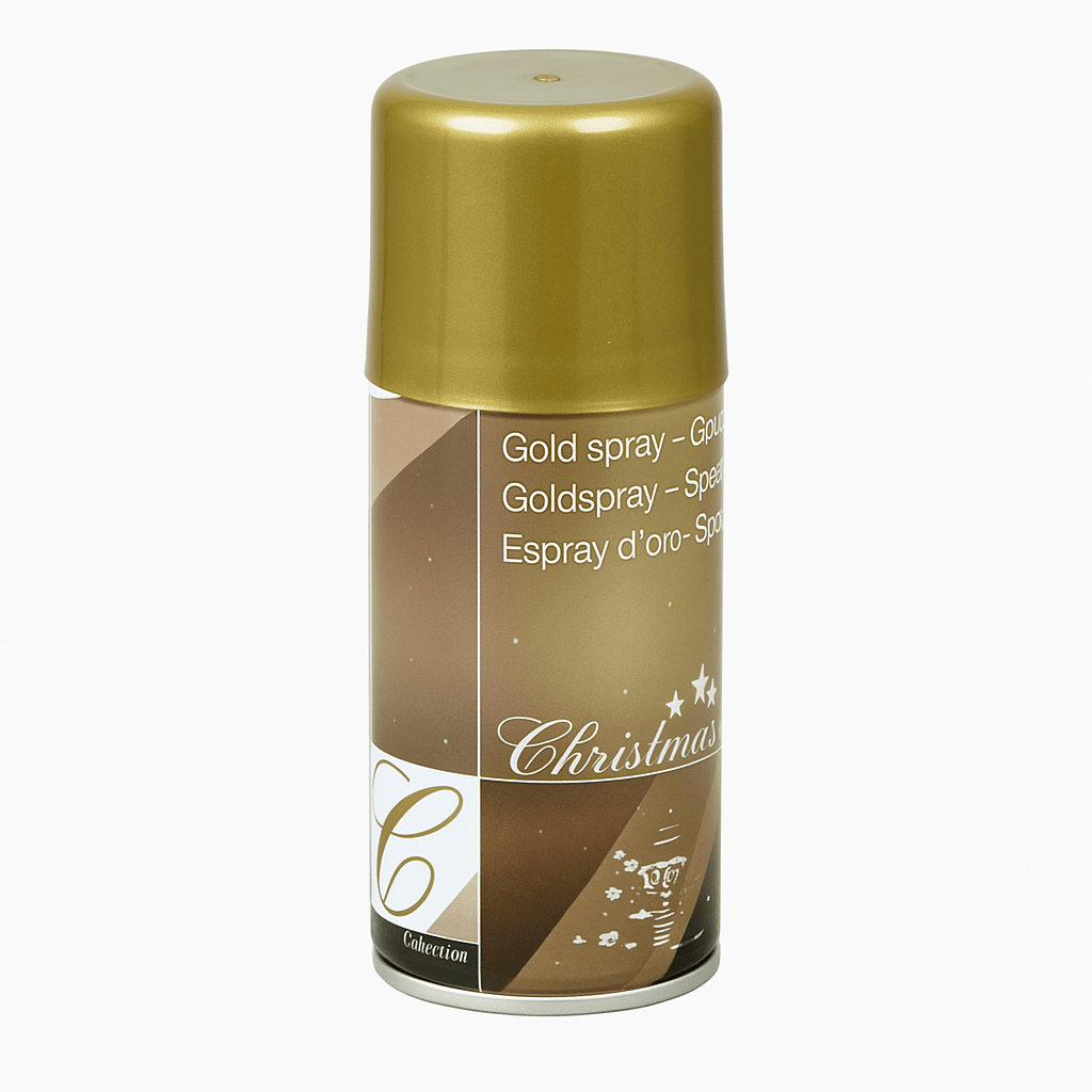 Dekorativ guldspray i en bok – 150 ml til grener, kugler og julekranser.