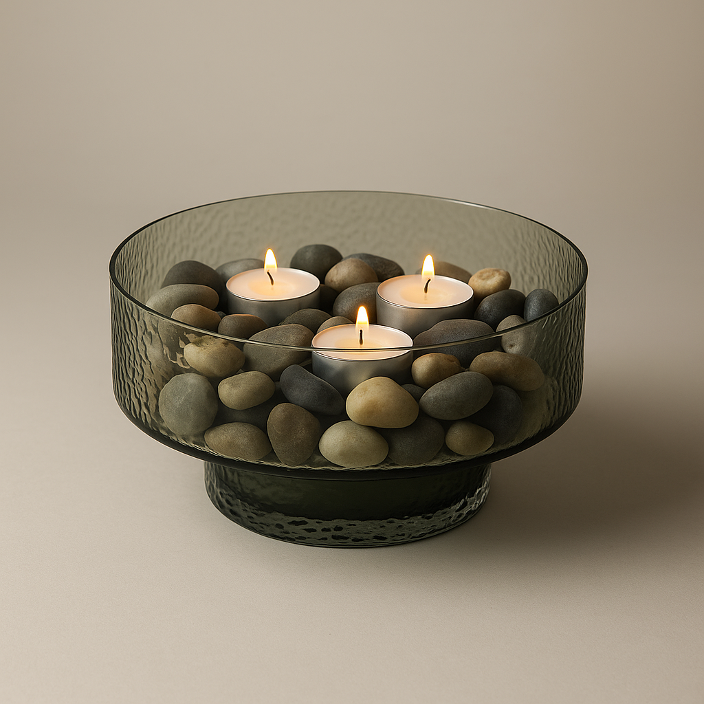 Glassbolle lav grønn