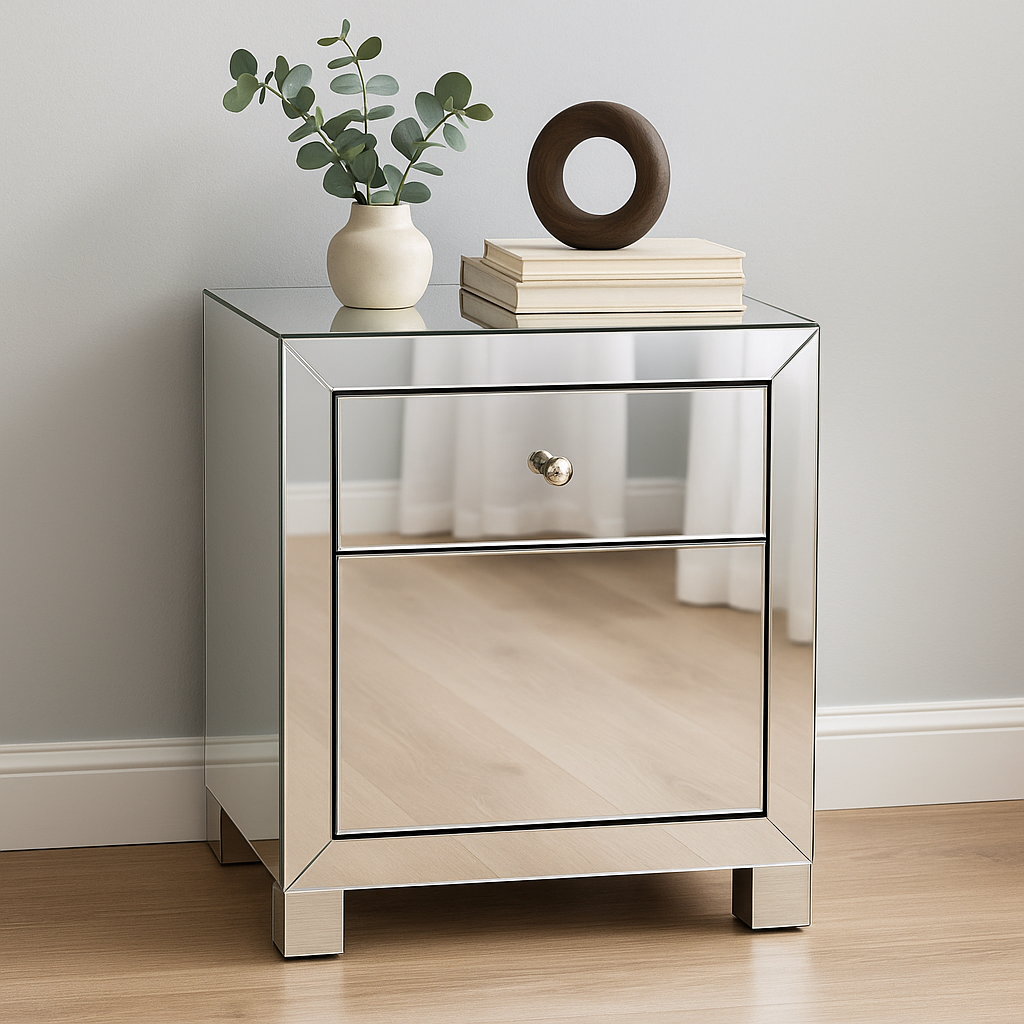 Nærbilde av speileffektfolie – reflekterende speiloverflate