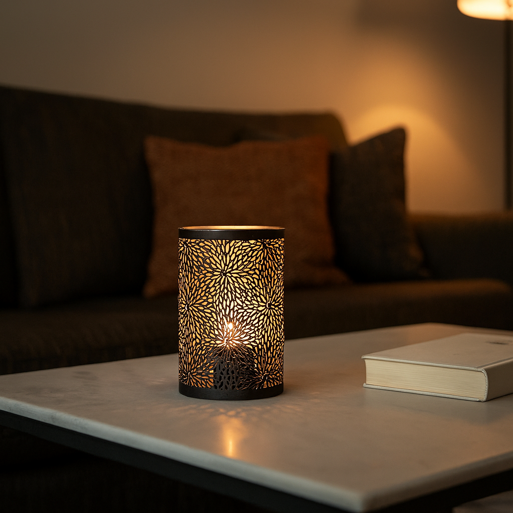 House Nordic Nata LED lyslykt blomster