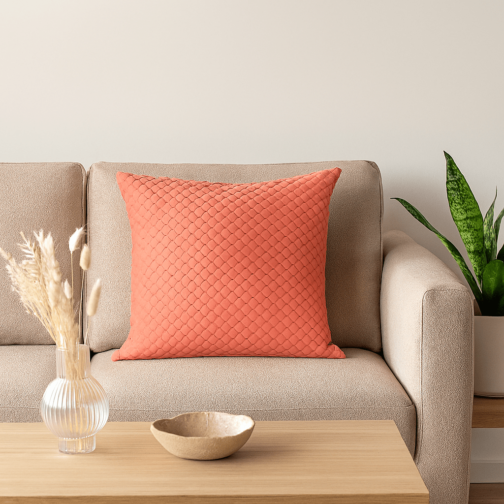 Putetrekk bikube velur rosa 45 x 45 cm - Lindas Dekor