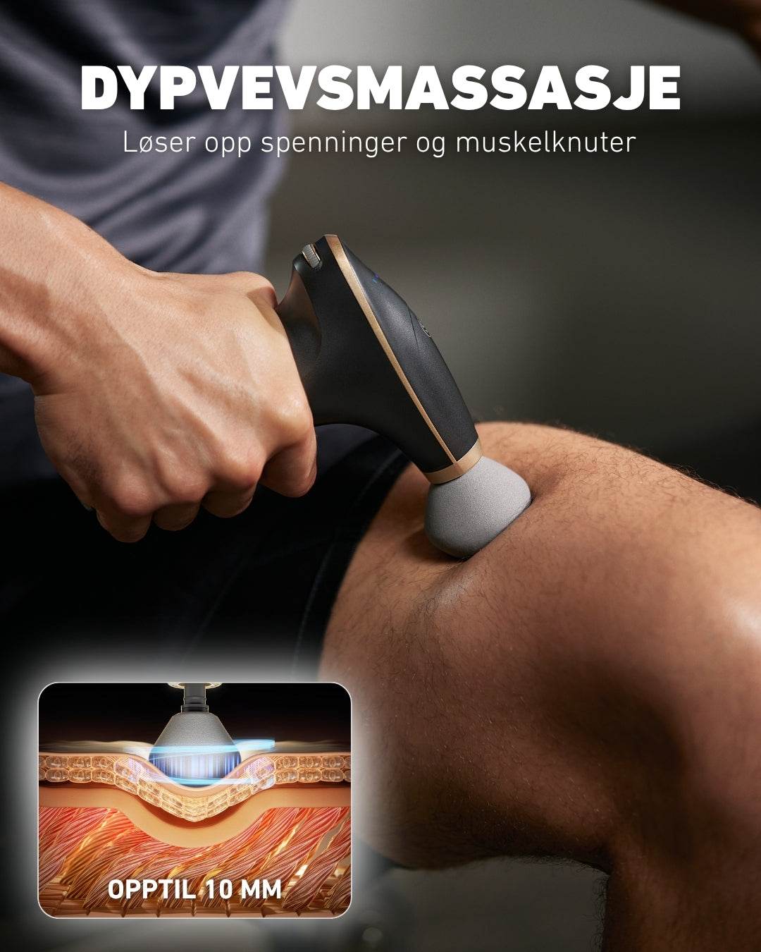 SKG FS700 dypvevsmassasje med opptil 10 mm slagdybde – løsner muskelknuter og spenninger.”