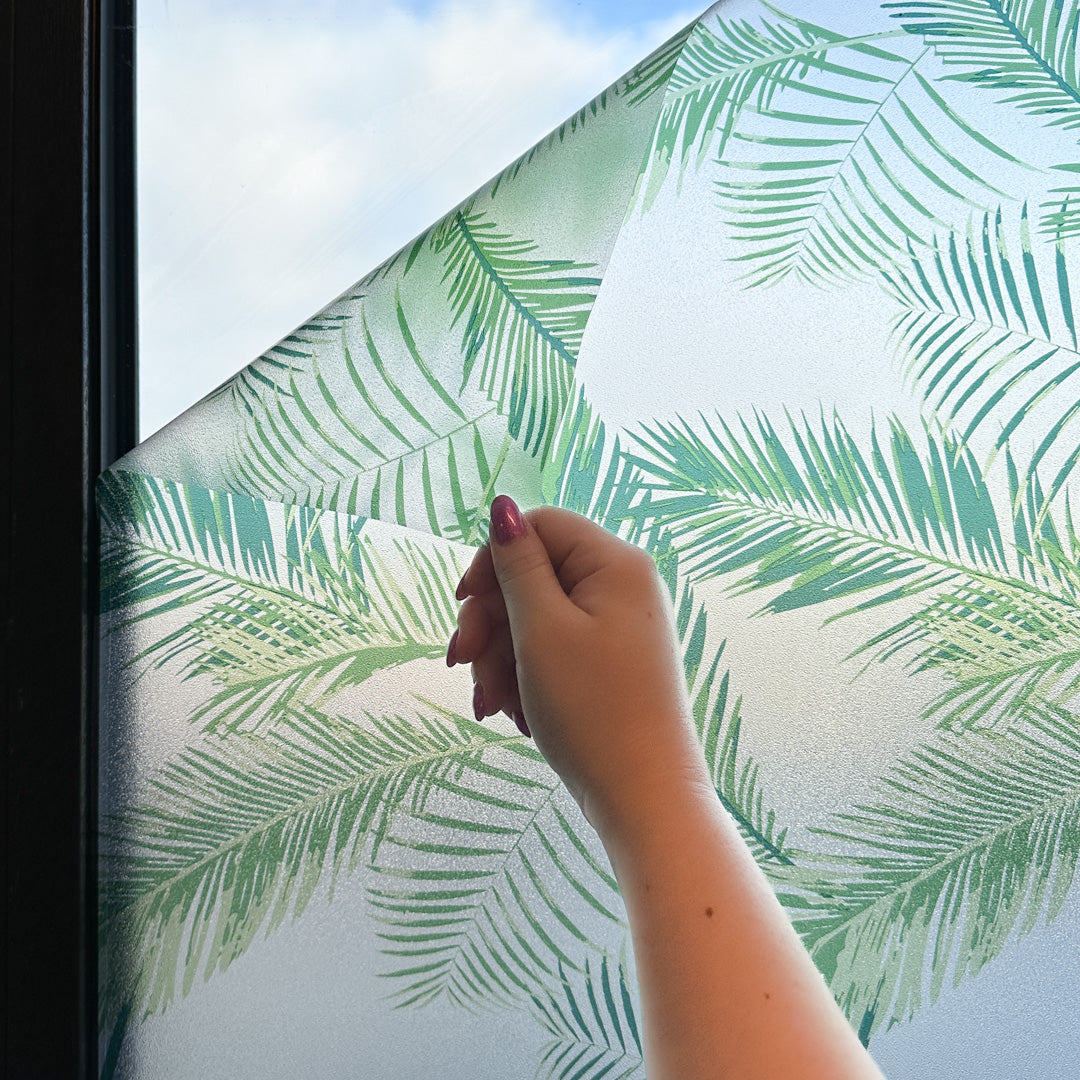 Vareprøve: Static Premium Palme vindusfolie