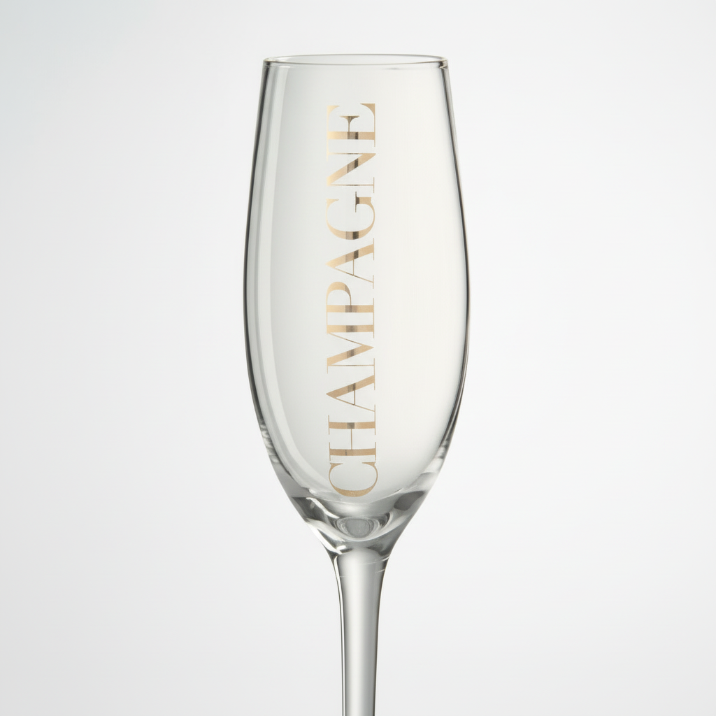 Champagneglass, transparent/gull