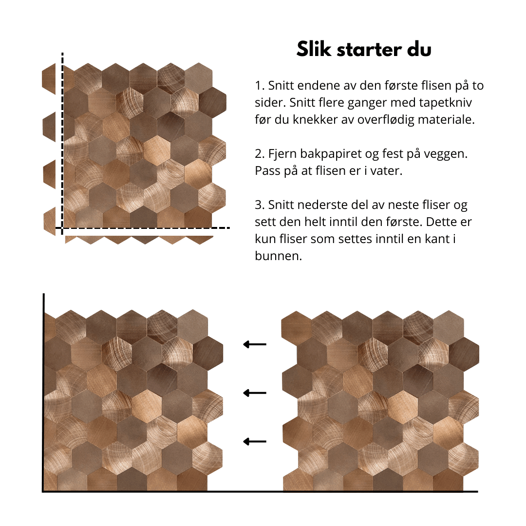 Hender som viser mønsteret på hexagon veggflis