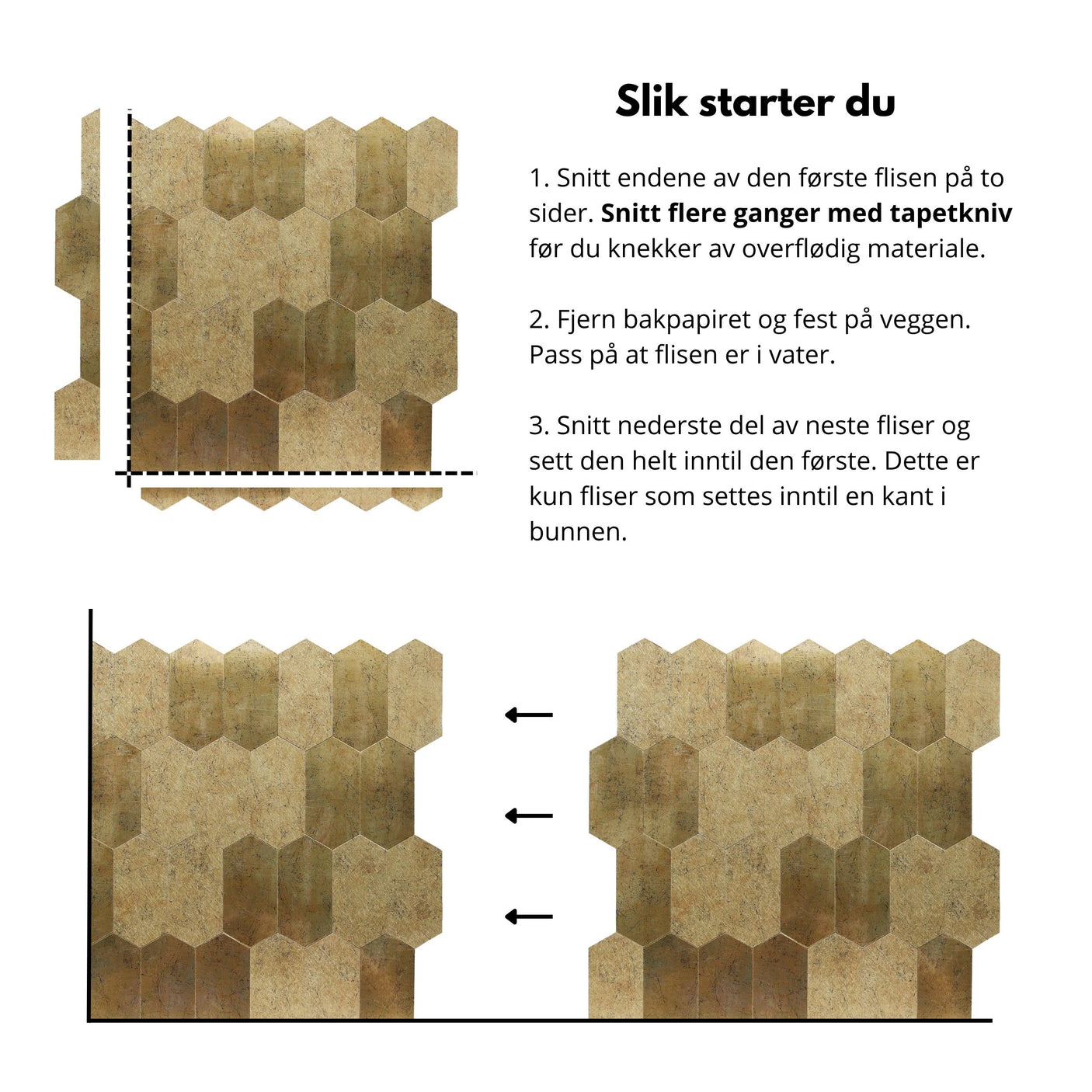 Aria selvklebende veggfliser