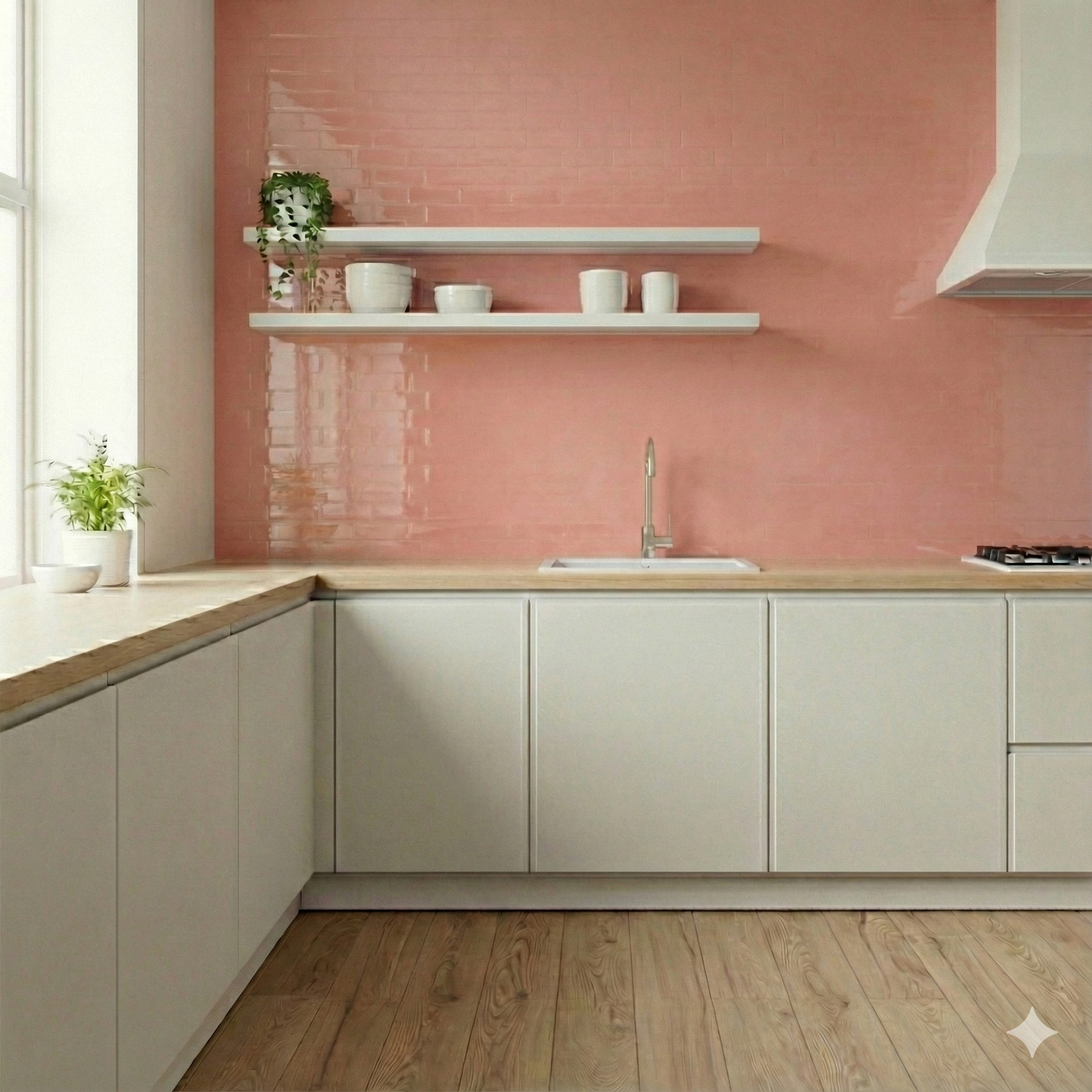 Adelina Rosa selvklebende veggfliser