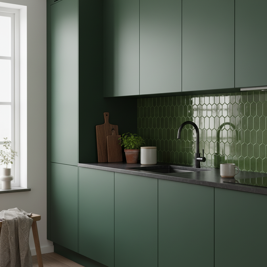 10-pk Alexandra grønn selvklebende veggfliser