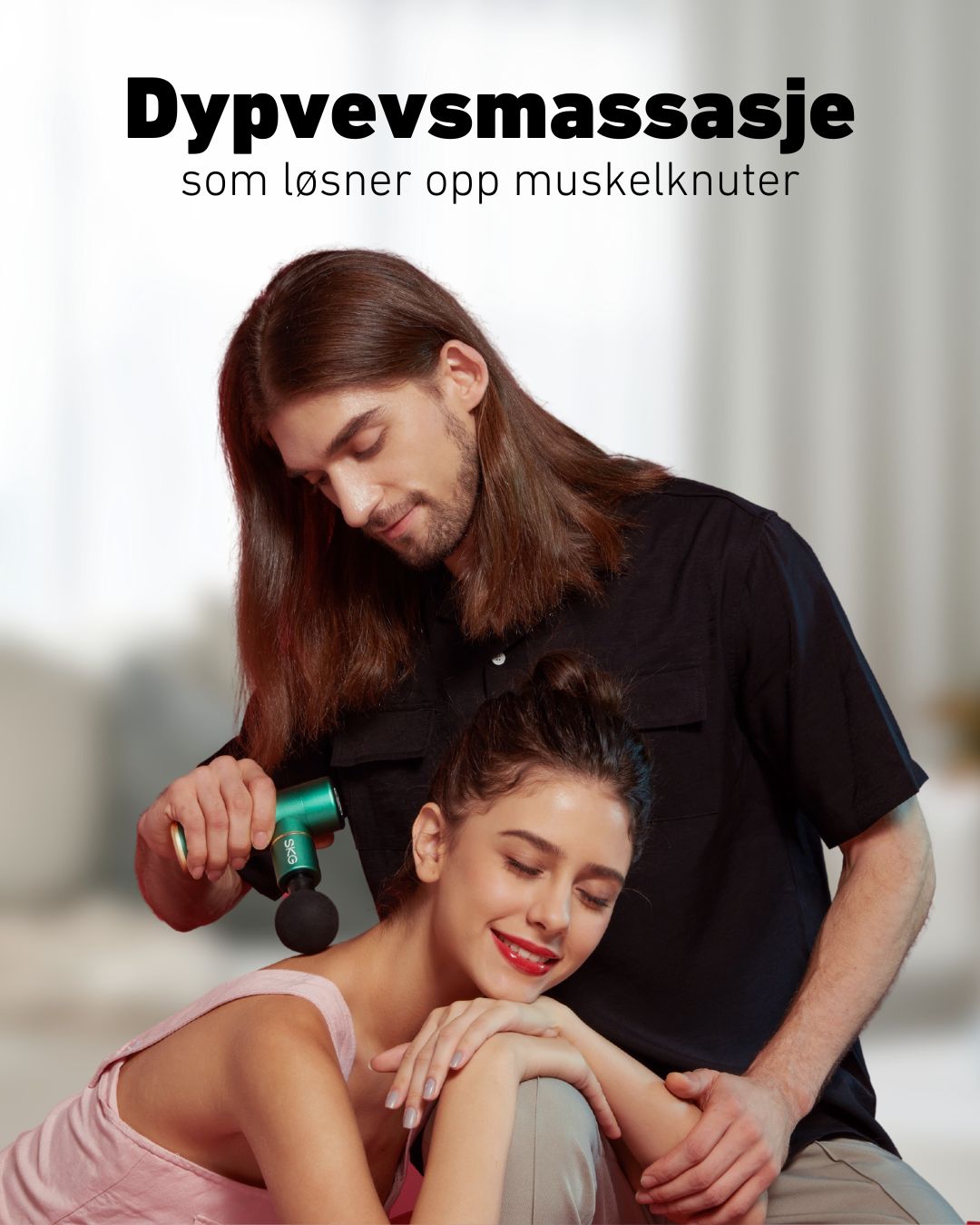 Dypvevsmassasje som løsner opp muskelknuter med SKG mini massasjepistol