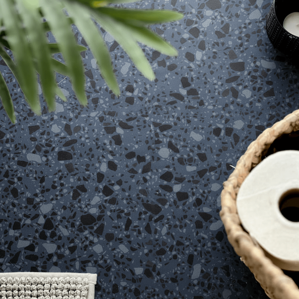 Vareprøve: Lisboa Terrazzo Blå selvklebende fliser - Lindas Dekor