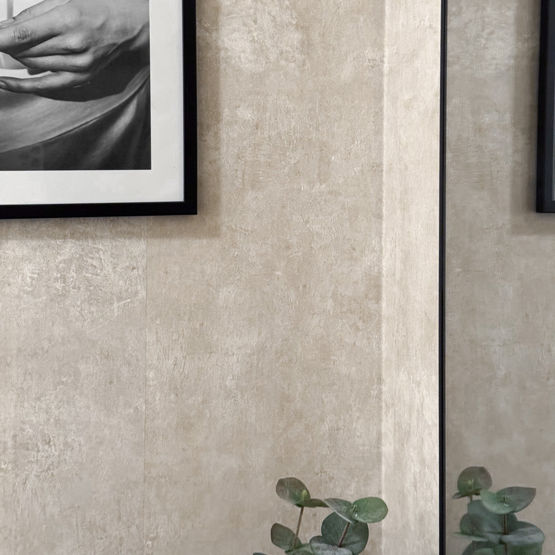 Premium Limewash beige kontaktplast er blitt veldig populær i yttergang og soverom.