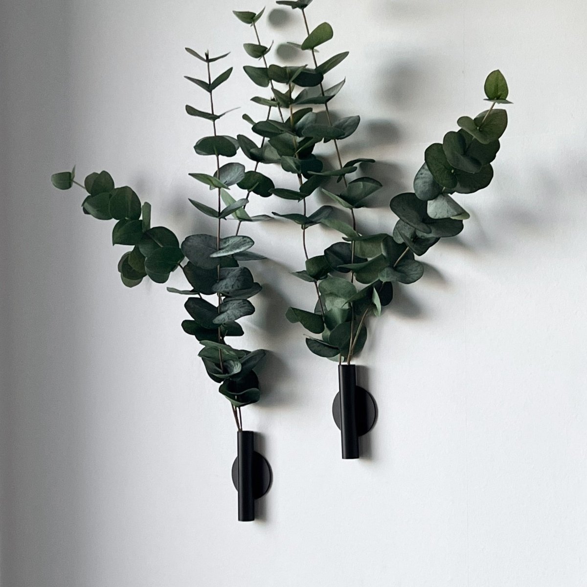 Eucalyptus & Manhattan veggvase, sort matt - Lindas Dekor