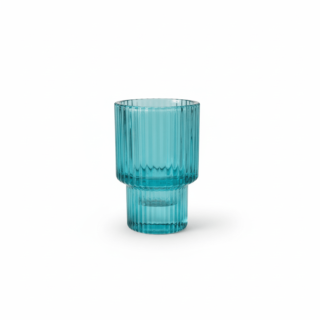Vendbar lysestake blå 8,8 cm - Lindas Dekor