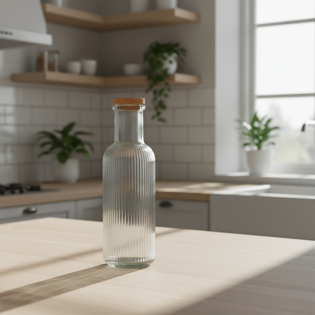 Glassflaske transparent 1 Liter 28 cm - Lindas Dekor
