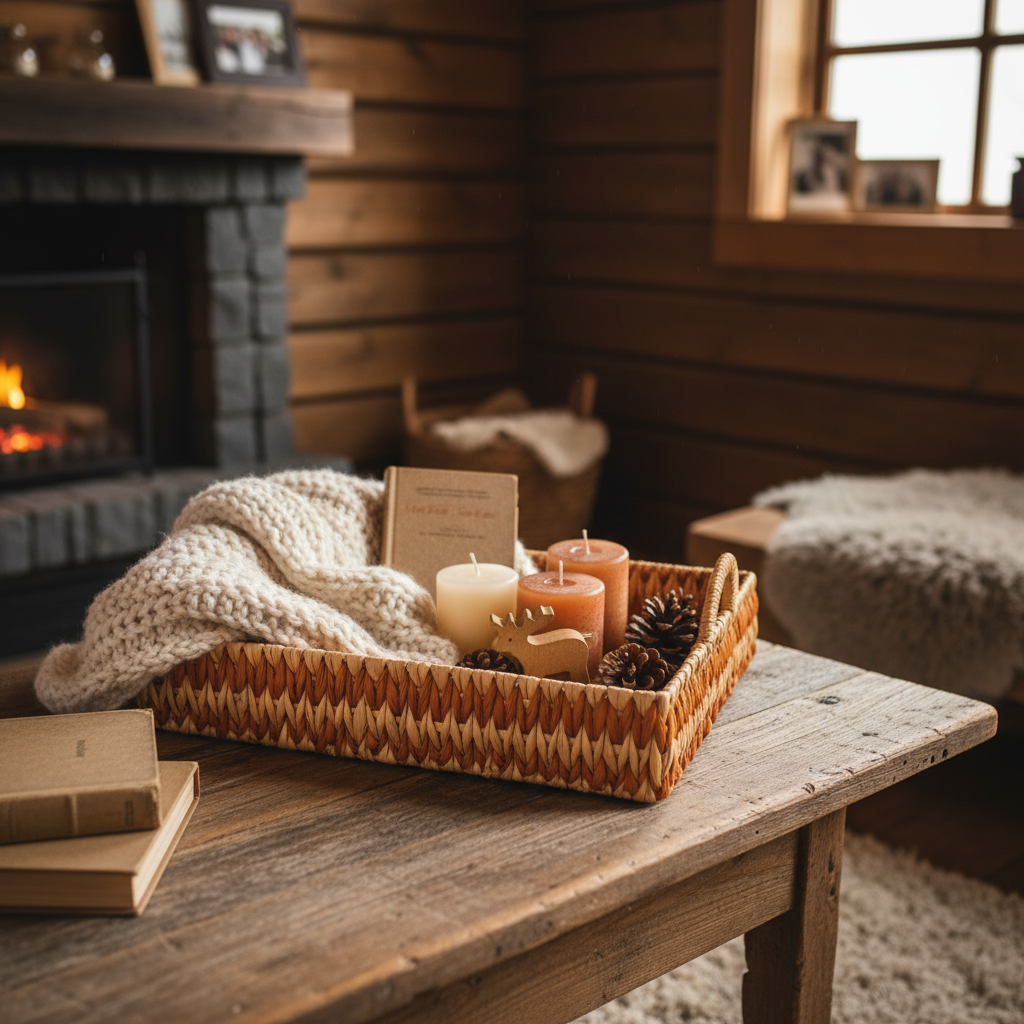 Flettet brett i naturfarget sjøgress brukt som dekor på stuebord