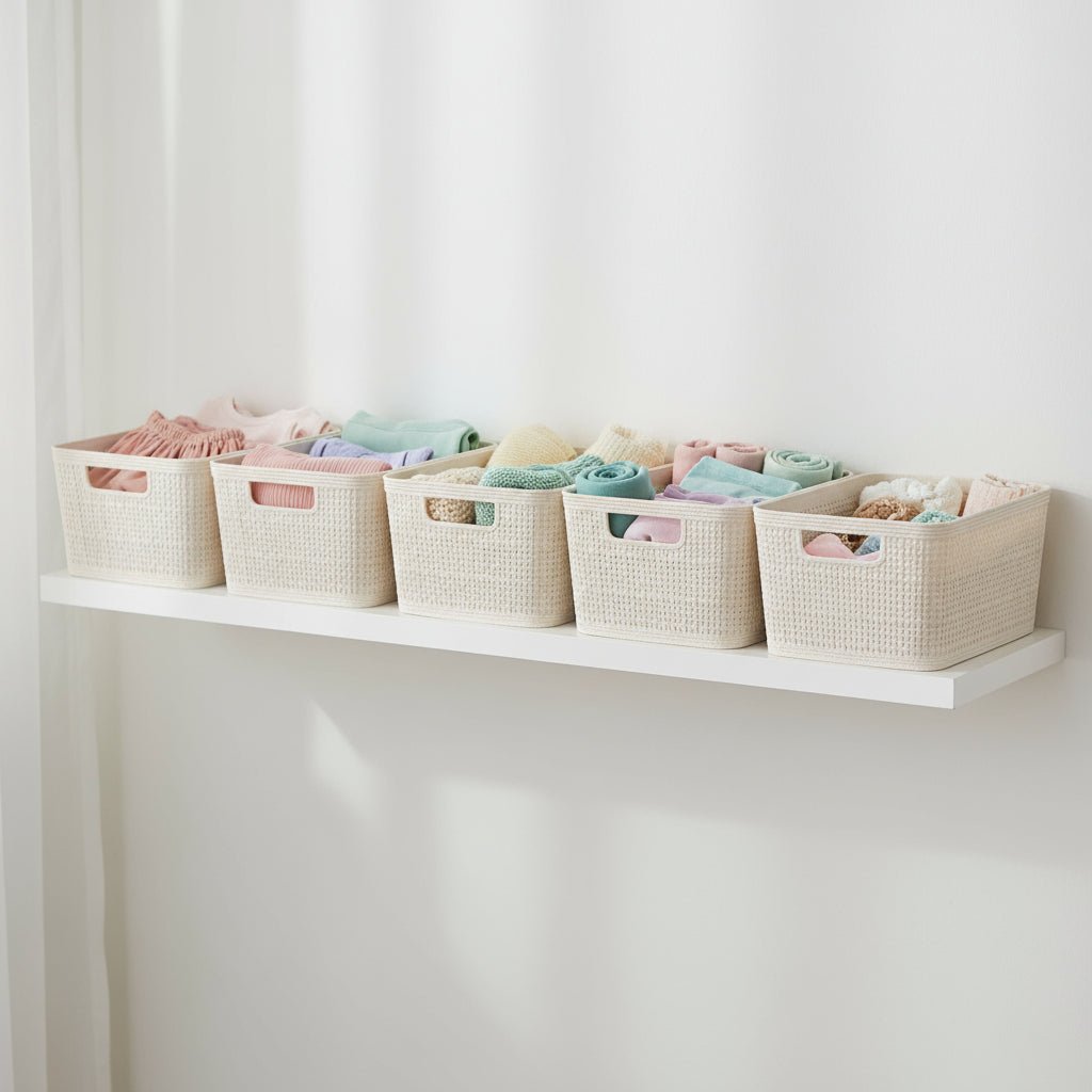 2 - pk Oppbevaringskurv sandfarget 25 x 19 x 10 cm - Lindas Dekor