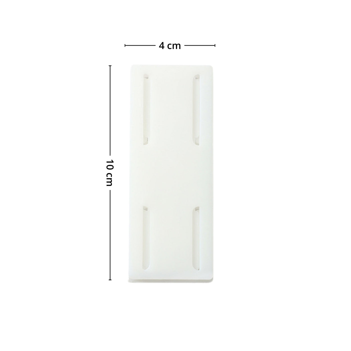 Hvit selvklebende holder som fester grenuttak på vegg eller list