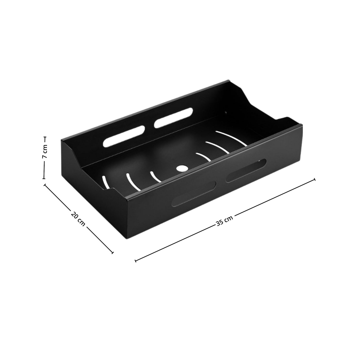 Sort uttrekkbar hylle medium – solid og praktisk hylle til kjøkkenskap og skuffer.