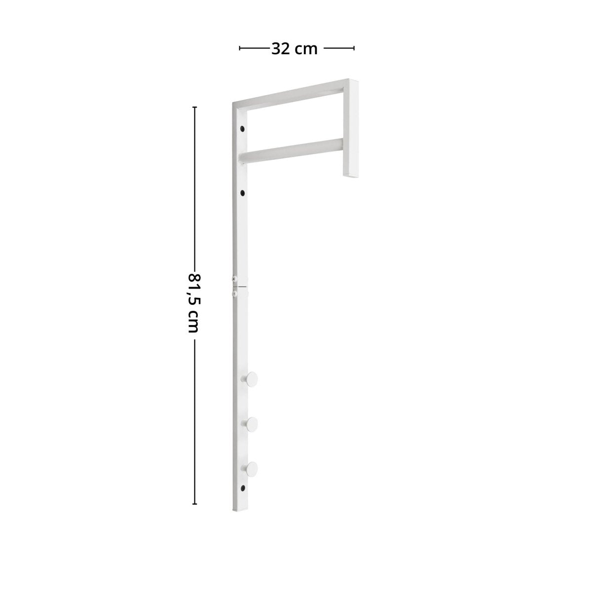 Trento vegghengt klesstativ hvit metall 82 cm - Lindas Dekor