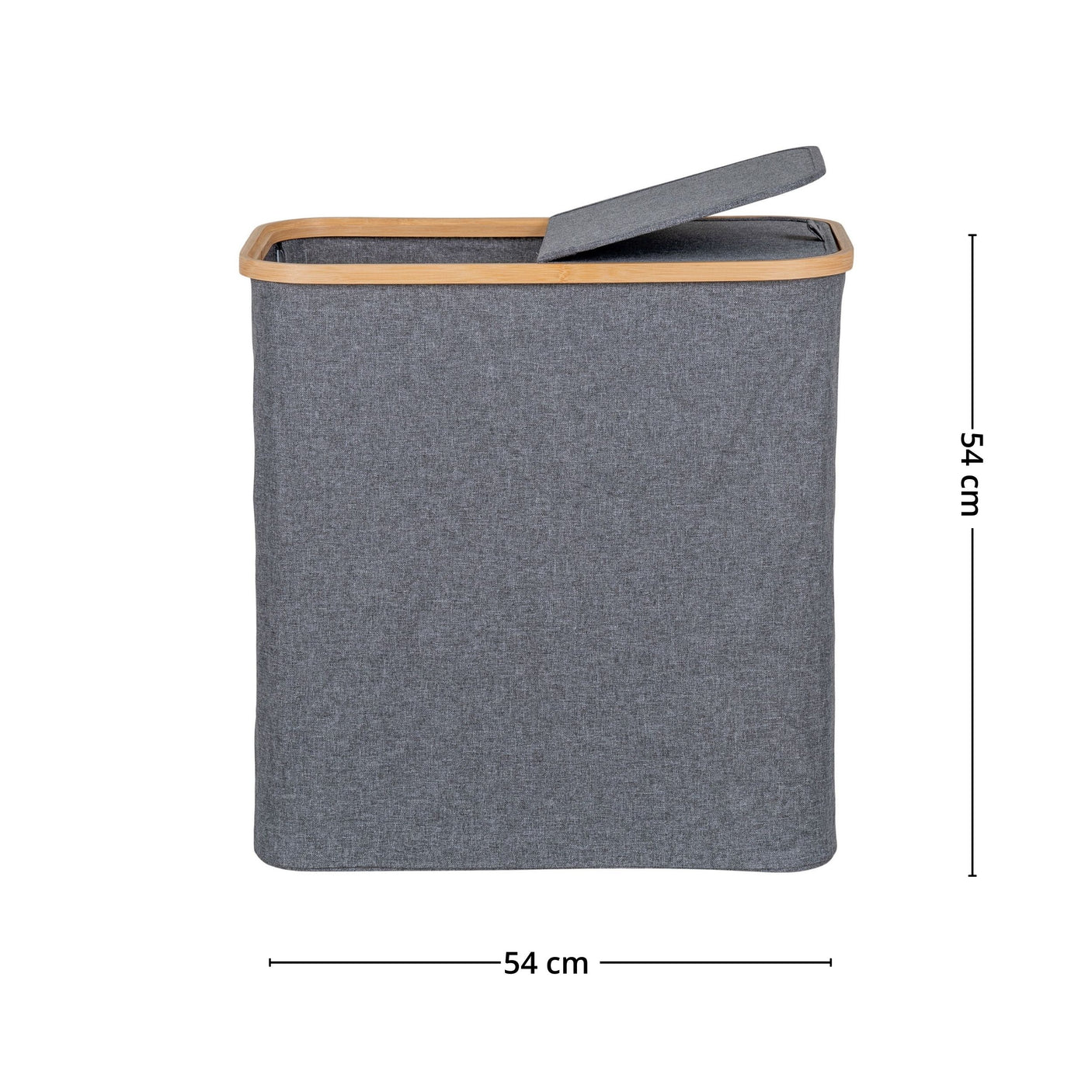 Moderne tøykurv med solid konstruksjon og bærehåndtak.