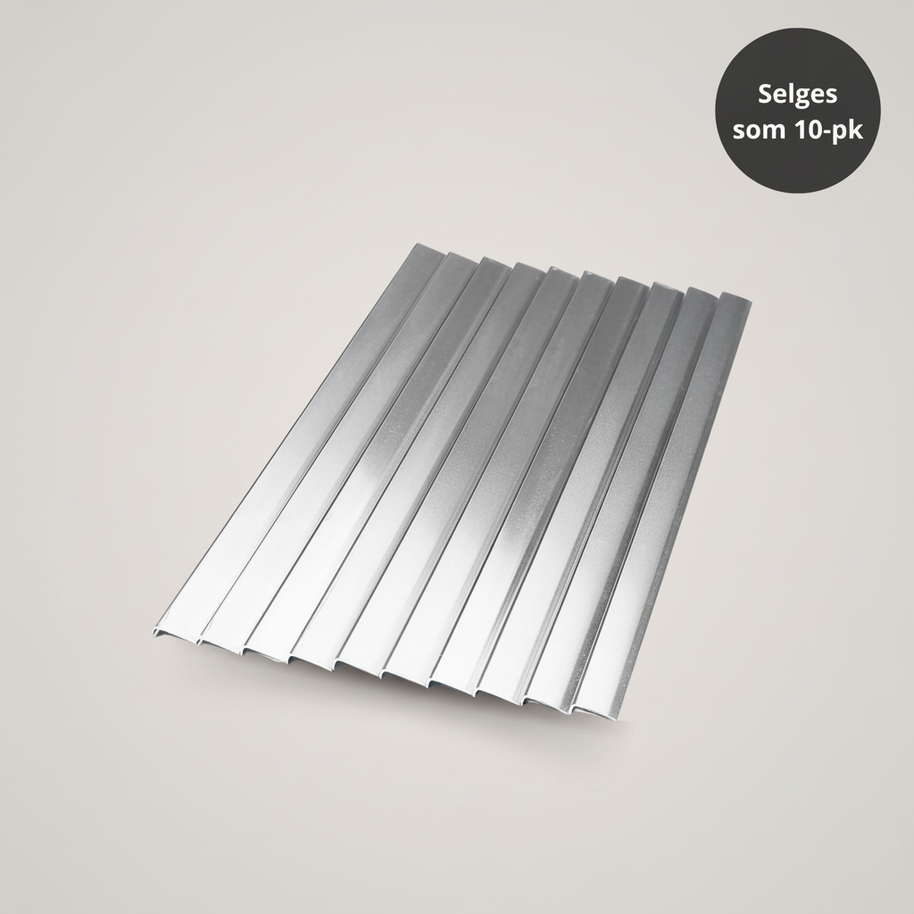 10-pk Endelister til selvklebende fliser, sølv