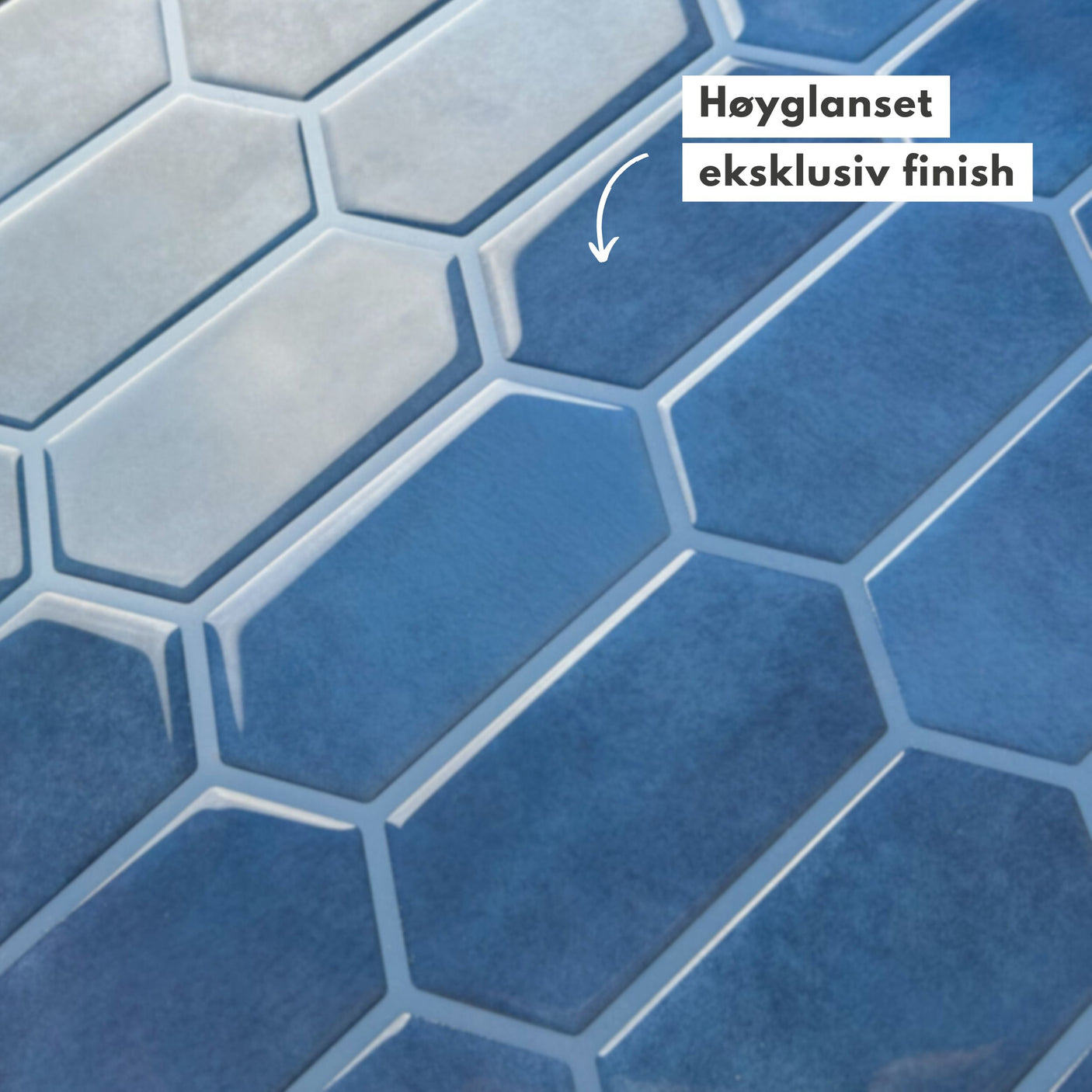 Alexandra blå selvklebende veggfliser