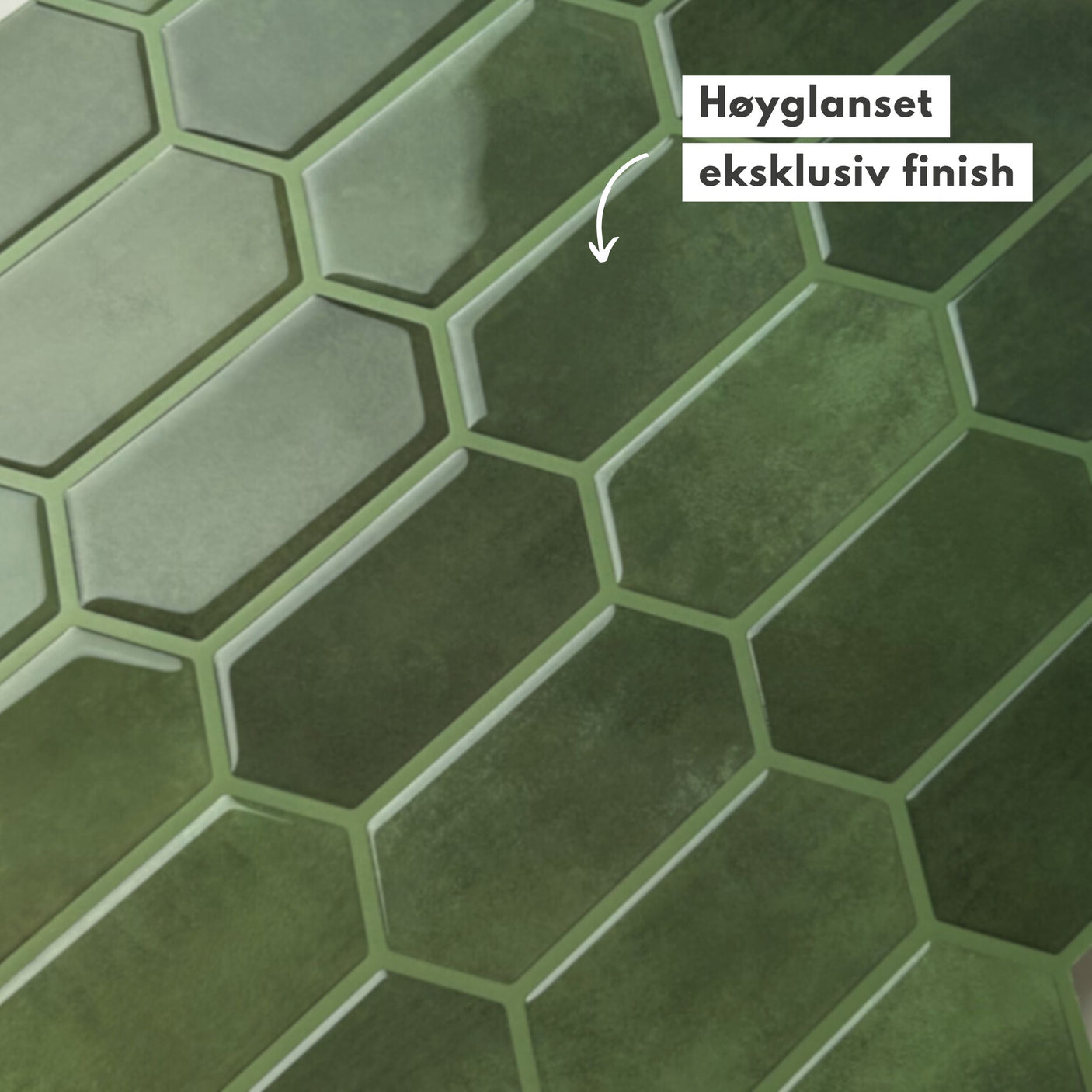 Alexandra grønn selvklebende fliser