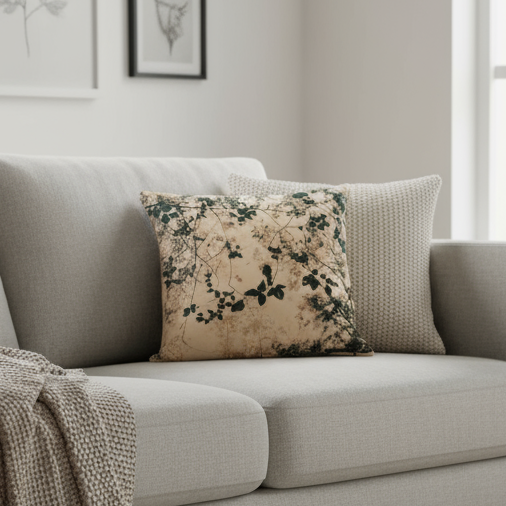 Putetrekk velur kvist petrolblå 45 x 45 cm