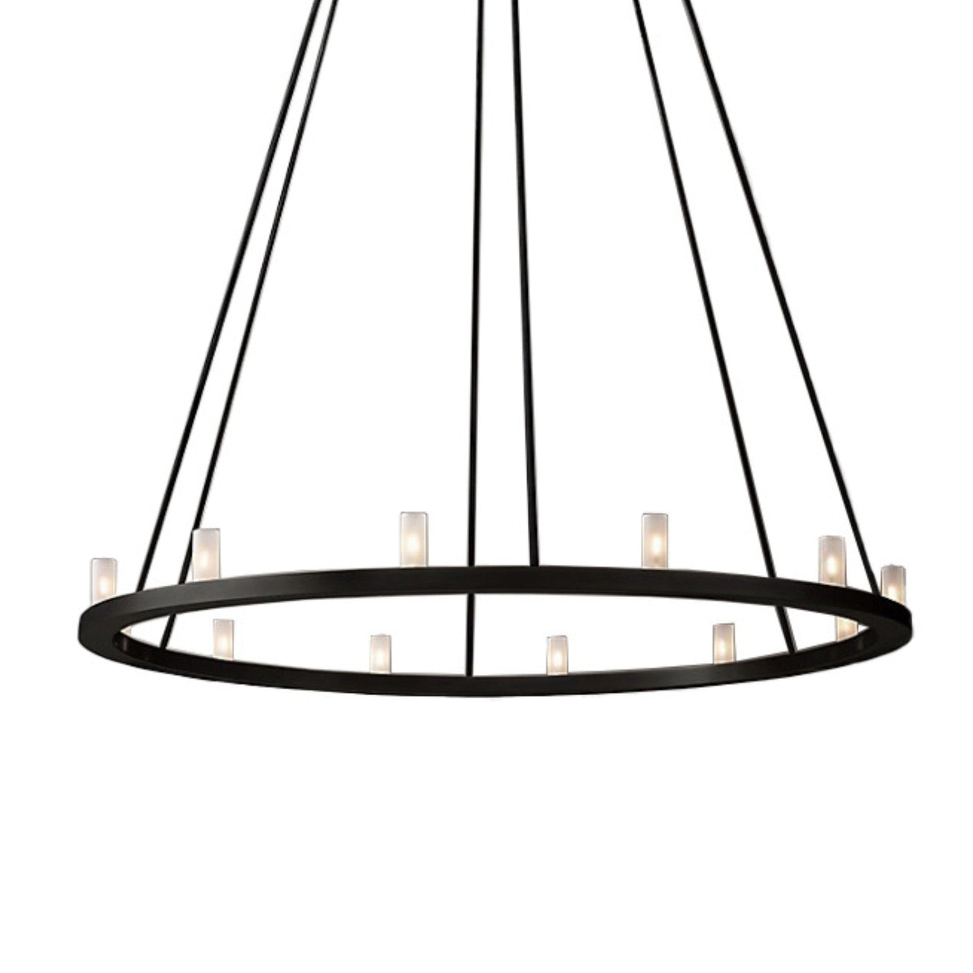 Taklampe rund 90 cm metall sort - Lindas Dekor