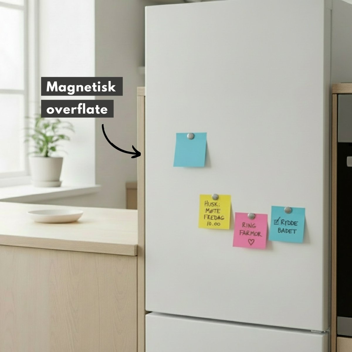 Magnetisk whiteboardfolie 4 magneter + penn 45 x 100 cm - Lindas Dekor