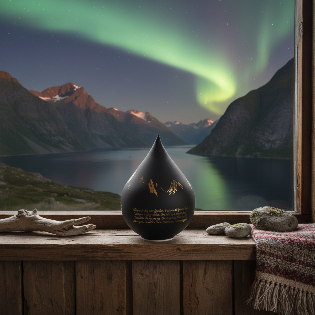 Lyslykt LED Nord norsk sort dråpe 20 cm