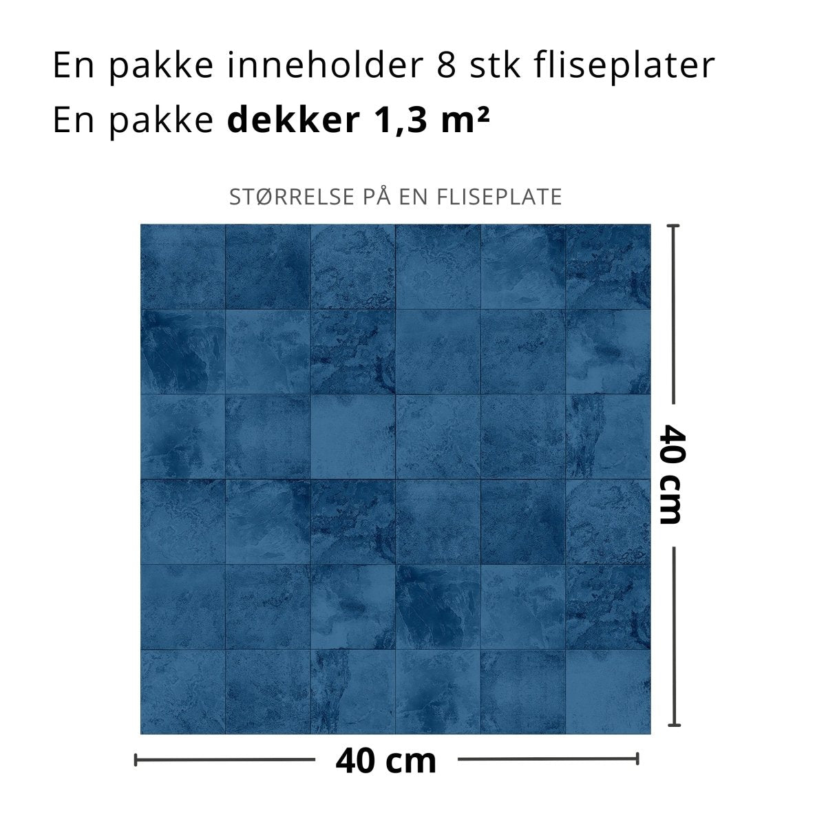8 - pk Bodø blå selvklebende fliser - Lindas Dekor