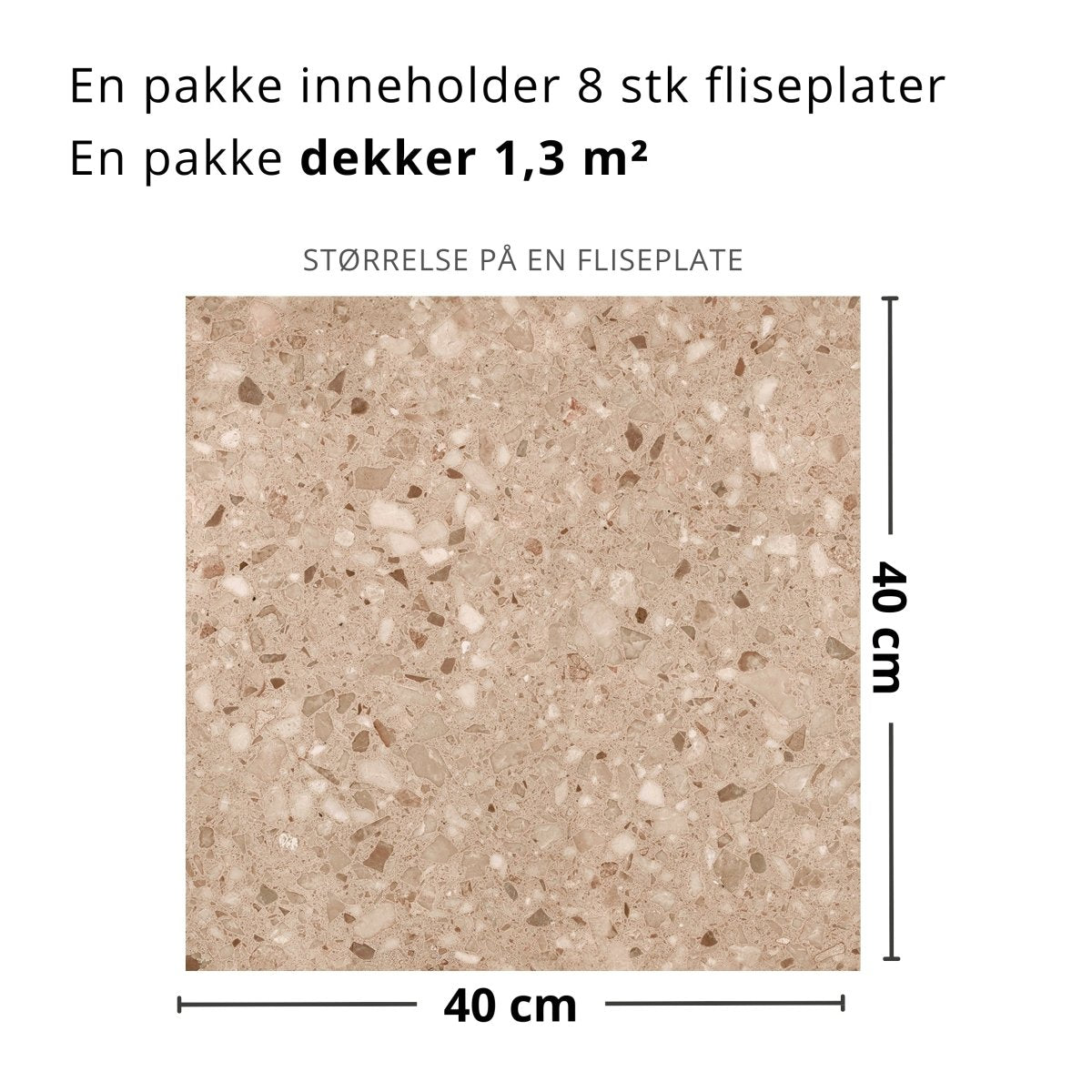8 - pk Lisboa Terrazzo sand selvklebende fliser - Lindas Dekor