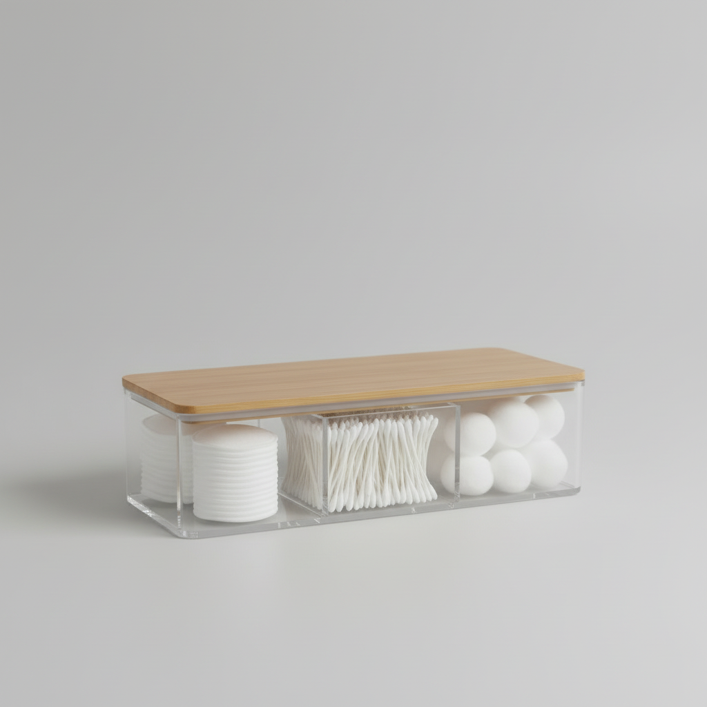 Oppbevaringsboks med bambuslokk pakke 23 x 9,5 x 6,5 cm