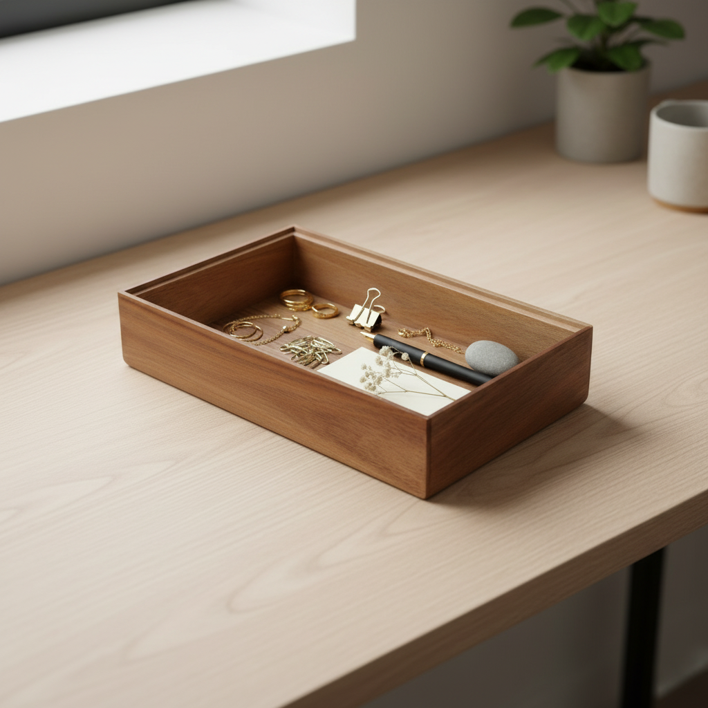 Stablebar organiseringsbrett i tre/akasie 23,5 x 15 x 5 cm